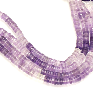 Cuentas de amatista natural en forma de neumático, lisas y con tonalidades, de 16 pulgadas, calidad AAA, cuentas planas de amatista, para joyería. - Product Image 2