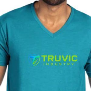 Camiseta de Cuello en V para Hombre, Algodón Premium, Casual, Manga Corta, Lisa, Personalizable con Impresión y Bordado, Venta al Por Mayor, OEM - Product Image 3