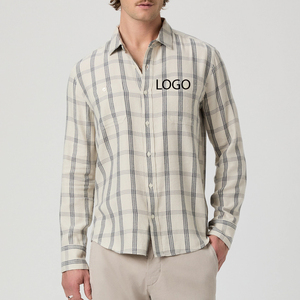 Casual Wear Men T Shirt With Turn <b>Down</b> Collar Comfortable & Relaxed Fit And Full Sleeve Checked Design With Logo For Bulk Buyers - Product Image 1