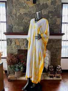<b>Plus</b> <b>Size</b> Japanese Shibori Tie Dye Rayon <b>Kaftan</b> <b>Dress</b> Relaxed Fit Flowy Women Resort Wear - Product Image 2