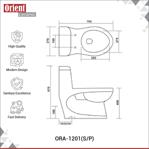 Inodoro de Cerámica Blanca de Una Pieza, Elegante y Personalizado, Hecho en India, para Venta Mundial - Product Image 3