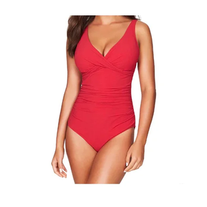 Traje de Baño Entero Sólido para Mujer Tallas Grandes 2026, Ropa de Baño Deportiva Transpirable, Ajustada, de Spandex/Poliéster, Sexy y a la Moda - Product Image 1