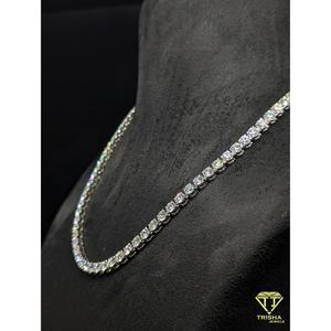 Luxury VVS Moissanite Diamond <b>Iced</b> <b>Out</b> Tennis <b>Chain</b> Necklace 925 Sterling Silver Custom Plated Hip Hop Jewelry By Trisha Jewels - Product Image 5