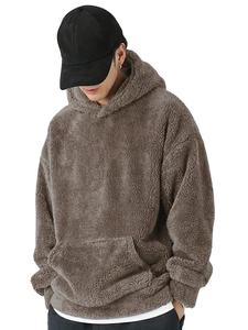 Sweat-shirt à capuche en molleton français uni personnalisable 2025 pour hommes, 100% polyester, teinture unie, automne/hiver BD - Product Image 2