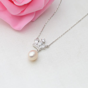 Collier de couronne en argent S925 pour femmes à faire soi-même, pendentif tendance, chaîne de clavicule avec accessoires semi-finis pour la fabrication de bijoux - Product Image 1