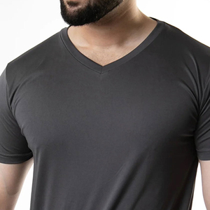 Comfortable Custom V Neck <b>T</b> <b>Shirt</b> <b>Men</b> Casual Sportswear Short Sleeve <b>Striped</b> Design 100% Cotton Breathable Custom Made - Product Image 4