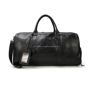 Custom Logo Genuine Leather Zipper Duffel Bag Waterproof Travel Gym Sports Lightweight Foldable OEM Private Label Manufacturer - Product Image 1