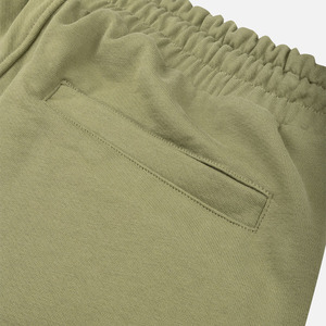 Pantalones Cortos Bermuda de Algodón Verde Oliva para Hombre, Cintura con Cordón, Bolsillos, Transpirables, Tejido de Punto, Corte Medio - Product Image 3