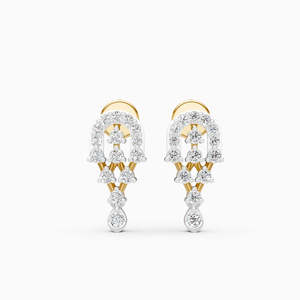 Pendientes Redondos de Diamantes Cultivados en Laboratorio para Uso Diario, Dos Tonos, 0.34 Ct, en Oro Amarillo, Blanco y Rosa de 9K - Product Image 2