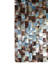 Plateau à café en laque incrustée de perles nacrées faites à la main exclusive Vaisselle Pièce décorative sophistiquée Home Restaurant Festive - Product Image 2