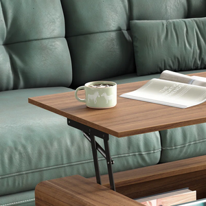 Wholesale Wooden <b>Mid</b>-<b>Century</b> Modern Lift Up Coffee Table with Hydraulic Mechanism for Multifunctional Living Space - Product Image 6