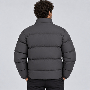 <b>Men's</b> Stand Collar Puffer Jacket Solid Color Windproof <b>Waterproof</b> Breathable Thick <b>Winter</b> <b>Coat</b> Casual Zip Quilted Filled Warm - Product Image 2