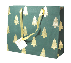 Wholesale Disposable High Quality Recycled Cotton Handmade Paper <b>Foil</b> Print All Matching Satin Ribbon Flexiloop Handle Gift - Product Image 3