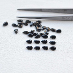 Pierres précieuses en spinelle noir naturel facettées en forme de poire de 4x6 mm, pierres de spinelle non traitées les plus vendues, livraison internationale sans taxes - Product Image 2