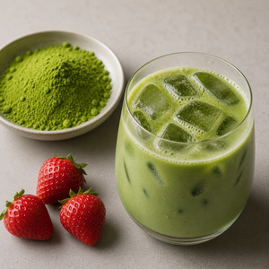 Polvo de Matcha con Sabor a Fresa Wakokoro para Latte, Endulzado, 1 kg o 50 g - Product Image 1
