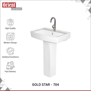Fabriqué en Inde, Meilleure Qualité, Vente en Gros, Lavabo en Céramique Blanche avec Piédestal pour Usage Domestique et Hôtelier - Product Image 2