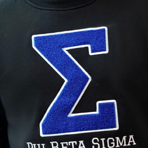 T-shirt en chenille noir pour homme Phi Beta Sigma Big Sigma, avec lettres grecques, vêtement de fraternité premium, manches courtes, coupe classique - Product Image 4