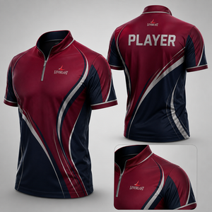 Maillot de sport personnalisé pour équipe de fléchettes, en polyester 100% écologique, respirant et à séchage rapide, imprimé par sublimation, vente en gros - Product Image 2