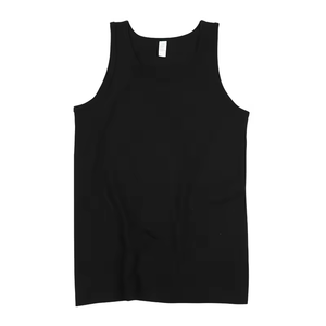 High Quality 100% Cotton <b>Men's</b> Sporty Gym <b>Vest</b> Tank Tops Custom Logo Undershirts Oversized <b>White</b> Vintage Knitted Breathable - Product Image 1