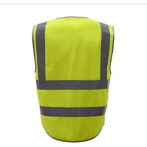 2025 Chaleco de seguridad de clase 2 de alta visibilidad Cremallera frontal 9 bolsillos Tiras reflectantes Flash LED compatible con estándares ANSI/ISEA - Product Image 4