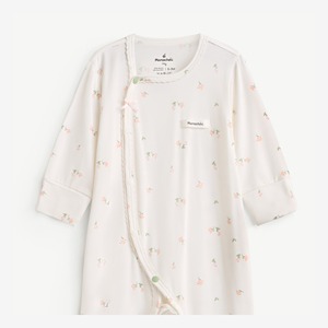 Combinaison bébé en coton et élasthanne à imprimé floral, ajustée, à manches longues, avec boutons-pression pour nouveau-né fille, ODM Vietnam - Product Image 3