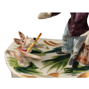 Figurine vintage de Meissen avec personnage et chien, en porcelaine faite à la main, environ [taille/longueur - indiquer si possible] Modèle H15cm G-2291 Jouets N° d'article 2586 - Product Image 4