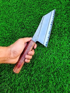 Cuchillo de Chef Industrial Ecológico Hecho a Mano, Hoja de Acero al Carbono Extra Afilada, Forjado, Ambidiestro, Estilo Vikingo, Mango de Madera, 8-9.9 pulgadas - Product Image 6