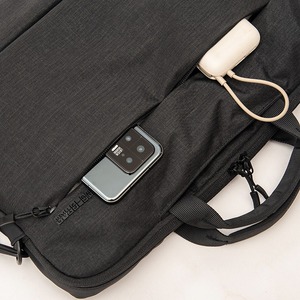 Bolso para portátil de cuero negro, bolso de hombro de gran capacidad, maletín multicompartimentos, bolso de negocios. - Product Image 2