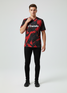 Impression par sublimation personnalisée de haute qualité, 100% polyester respirant, séchage rapide, évacuation de l'humidité, 220g, col en V, été, football, sport - Product Image 5