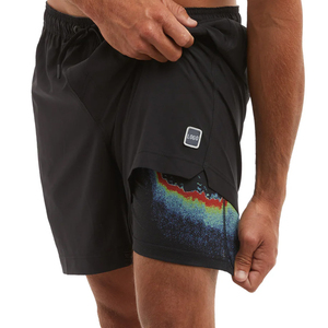SELF INDUSTRIES Custom Quick Dry Spandex Polyester Drawstring <b>Mid</b> Knitted Patchwork Pockets Men's Compression Liner Board Shorts - Product Image 2