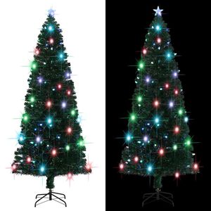 Árbol de Navidad de Acero de 8 pies, Árbol de Navidad Verde con Fibra Óptica, Categoría de Producto: Árboles de Navidad - Product Image 1
