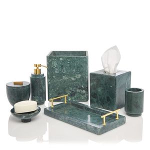 Juego de baño clásico de mármol, adecuado para una decoración atemporal, que ofrece belleza natural y organización funcional. - Product Image 3