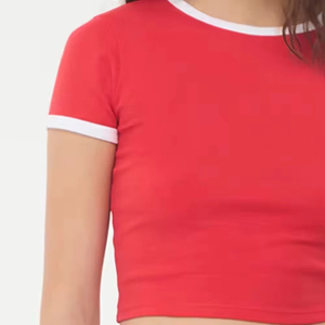 Camisetas Cortas para Mujer, Estilo Urbano, Camisetas de Manga Corta para Mujer, Camisetas Cortas de Algodón Personalizadas al por Mayor - Product Image 3