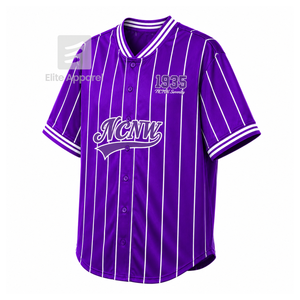 T-shirt personnalisé de la sororité NCNW à manches courtes avec logo sur le devant, rayé violet et blanc, en polyester, pour femme, vêtements grecs - Product Image 2