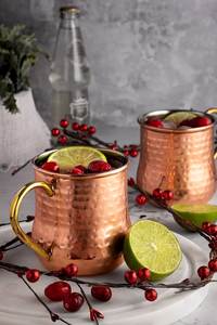 Copper cocktail serving <b>mug</b> set for luxury celebration refreshment themes hammered finish metal cups durable reusable party <b>mugs</b> - Product Image 4