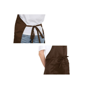 Delantal Unisex Negro de Algodón con Bolsillo, Manga Corta, Cierre a Presión, para Restaurante o Bar, Correas Ajustables, Tejido de Tela, Uniforme - Product Image 2