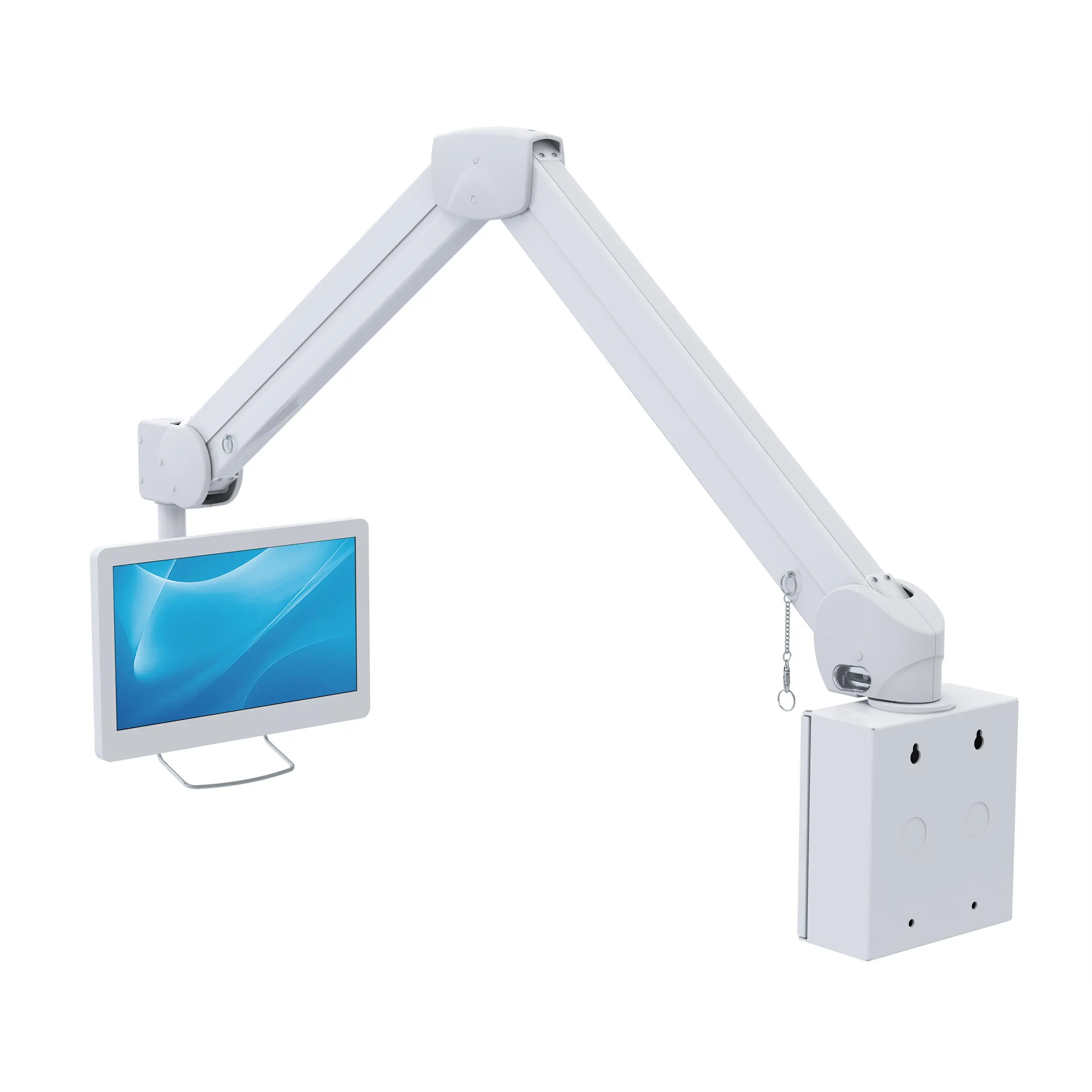 Hospital LCD Arm Monitor Mount with Wall Mount Bracket Healthcare Arm for LCD TV Standard VESA 75 and 100mm Carry Max 8KG
