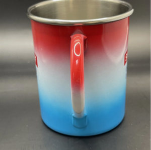 Tasses doubles en acier inoxydable rouge et blanc - Product Image 5