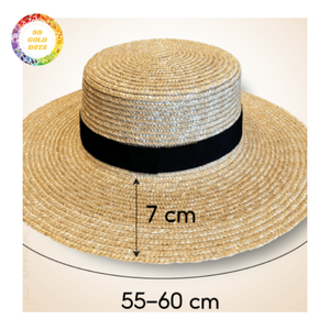 Chapeau de paille tissé élégant à large bord pour femme, chapeau de plage d'été pliable, protection solaire pour les voyages - Product Image 5