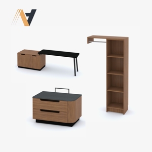 Juego de Muebles Funcionales para Dormitorio con Función de Almacenamiento en la Cama, Superficies de MDF/HPL/LPL para Proyectos de Contrato, Fábrica en Vietnam - Product Image 2