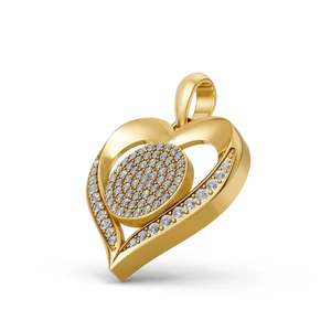 Colgante de Corazón de Oro 10K con Diamantes de Laboratorio, Diseño Iced Out, Estilo Hip Hop, Joyería para Mujer, Proveedor al por Mayor, OEM Personalizado - Product Image 5