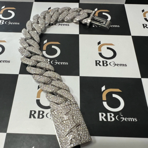 Bracelet cubain en moissanite VVS testée au diamant, en argent sterling 925, cadeau de fiançailles de luxe, tendance unisexe - Product Image 4