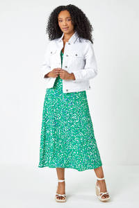 แจ็คเก็ตยีนส์ผู้หญิงแบบต่อผ้า ดีไซน์แพทช์เวิร์ค แฟชั่นเสื้อคลุมยีนส์สุดฮิต - Product Image 5