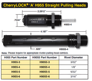 Têtes de serrage droites légères pneumatiques/à air Alva Engineers CherryLOCK H955 - Product Image 5