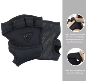 Gants de fitness unisexes noirs sans doigts avec paume en mesh respirant pour l'entraînement en salle de sport - Product Image 4