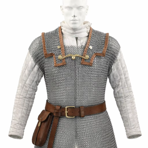 Armadura Romana Lorica de Malla Medieval Hecha a Mano de Alta Calidad con Anillos de Acero Suave de 9 mm y Alambre de Calibre 18 para Halloween y Año Nuevo - Product Image 1