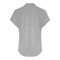 Pull tricoté décontracté à col rond et boutons pour femme, grande taille, anti-plis, anti-boulochage, 200g, avec logo brodé et tie-dye, manches courtes