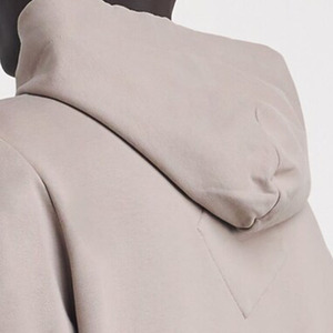 Sudadera con Capucha Color Taupe Claro, de Algodón y Felpa, Ecológica, Transpirable, Unisex, para Invierno, Tejido Suave, Corte Holgado, Bolsillo Tipo Canguro - Product Image 6