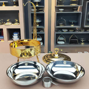 Luxury Lattice Chafing Dish Set Stainless Steel <b>Buffet</b> Warmer Pillar Lid Holder Gold Silver Black White Hotel <b>Server</b> - Product Image 5