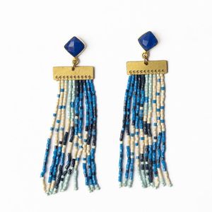 Pendientes bordados con cuentas de colores vintage para mujer, pendientes hechos a mano con cuentas de colores suaves para uso diario. - Product Image 2